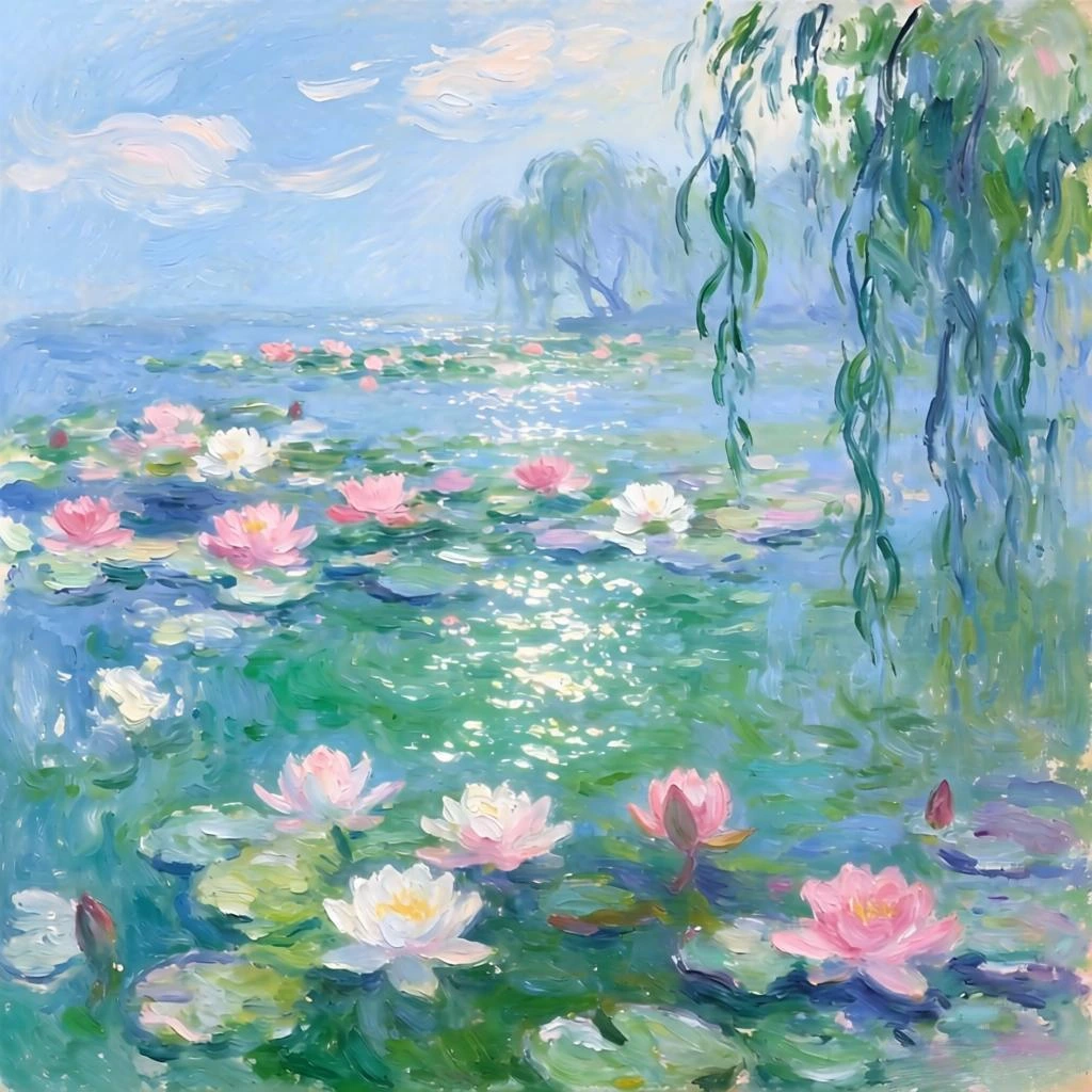 Ninfee di Claude Monet convertite in tela dipingi a numeri